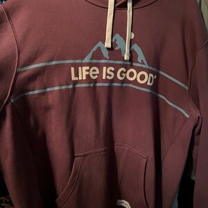 Life Is Good Men's Maroon Hoodie